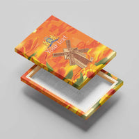 Personalized Netherlands Orange Tulip and Wildmill Canvas Wall Art