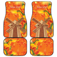 Personalized Netherlands Orange Tulip and Wildmill Car Mats
