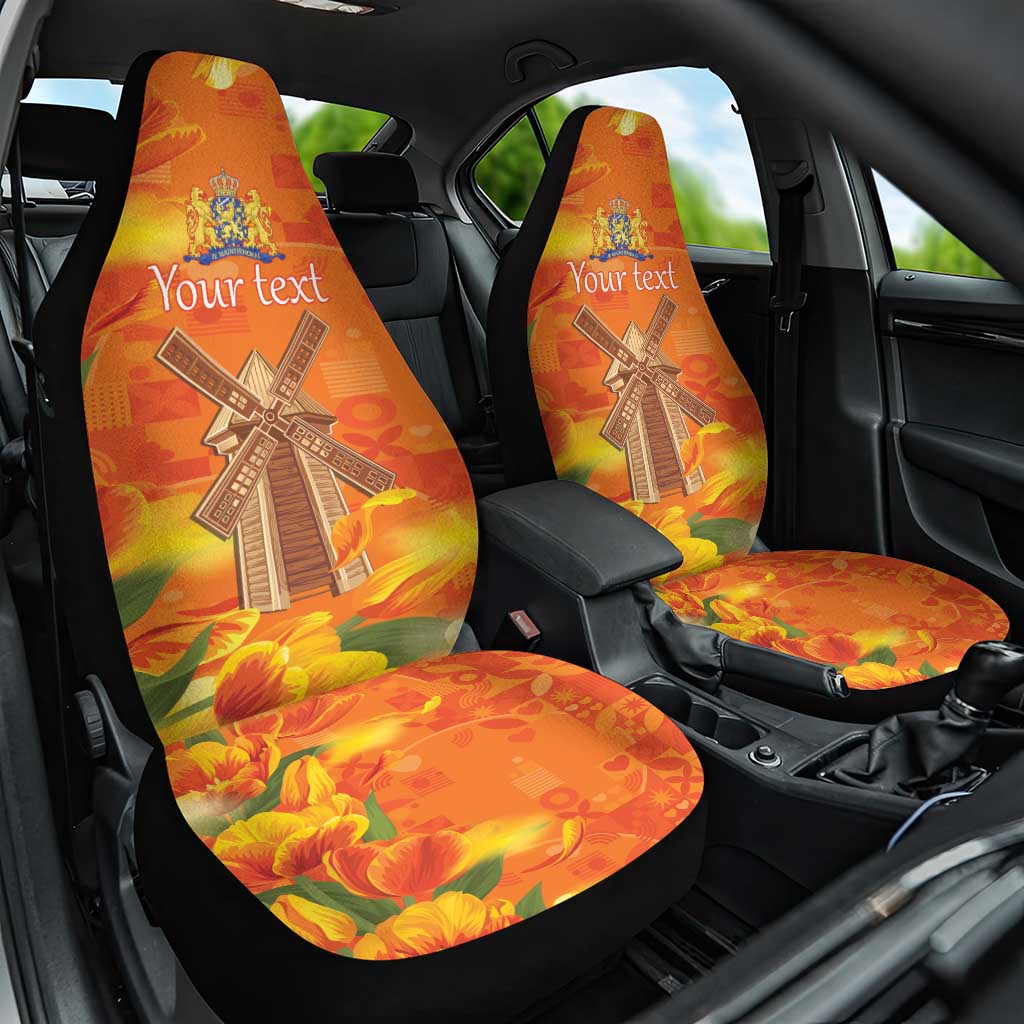 Personalized Netherlands Orange Tulip and Wildmill Car Seat Cover