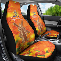 Personalized Netherlands Orange Tulip and Wildmill Car Seat Cover