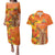 Personalized Netherlands Orange Tulip and Wildmill Couples Matching Puletasi and Hawaiian Shirt