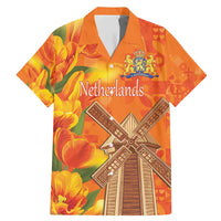 Personalized Netherlands Orange Tulip and Wildmill Family Matching Mermaid Dress and Hawaiian Shirt