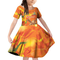 Personalized Netherlands Orange Tulip and Wildmill Family Matching Off Shoulder Short Dress and Hawaiian Shirt