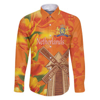 Personalized Netherlands Orange Tulip and Wildmill Family Matching Puletasi and Hawaiian Shirt