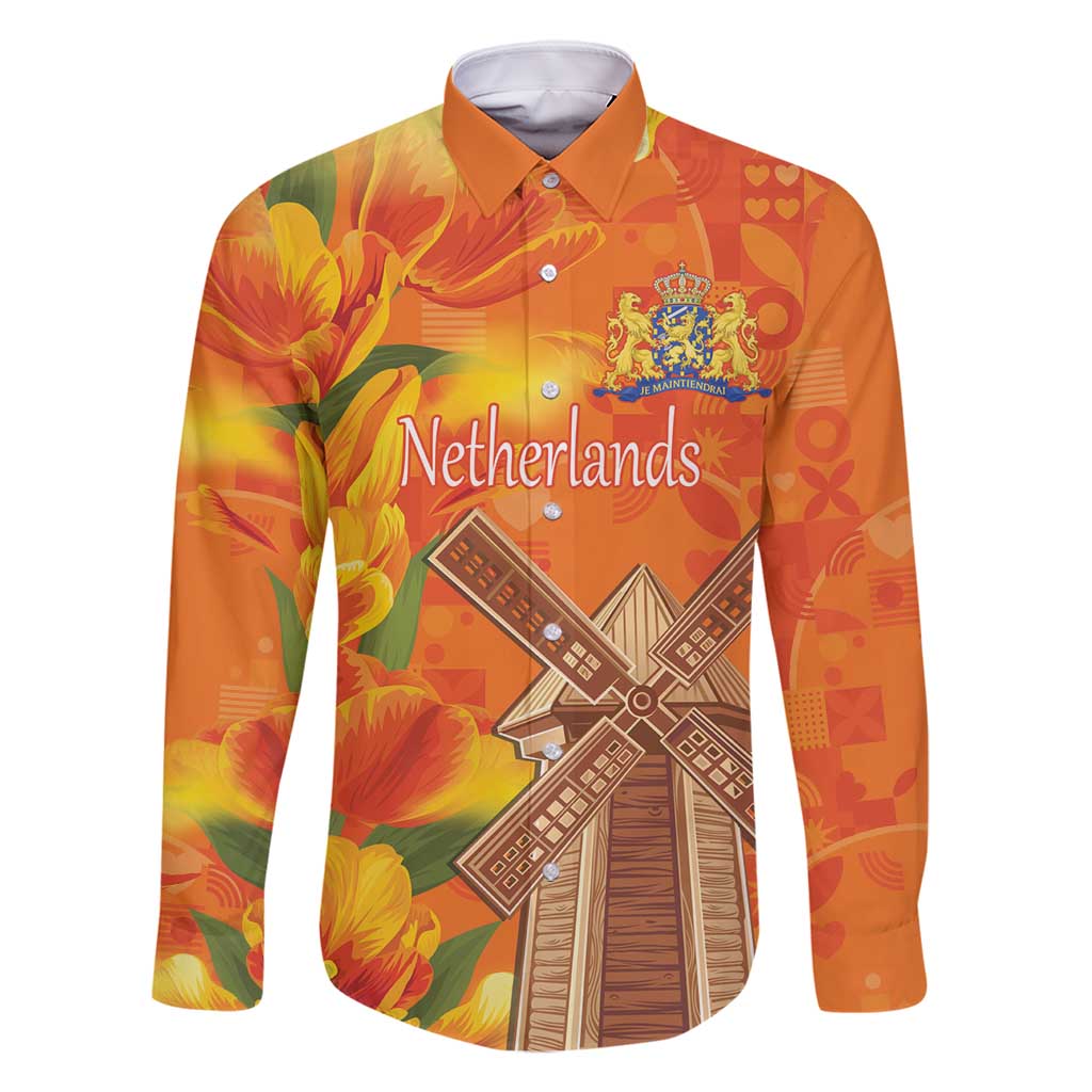 Personalized Netherlands Orange Tulip and Wildmill Family Matching Summer Maxi Dress and Hawaiian Shirt