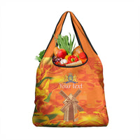 Personalized Netherlands Orange Tulip and Wildmill Grocery Bag