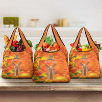 Personalized Netherlands Orange Tulip and Wildmill Grocery Bag