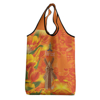 Personalized Netherlands Orange Tulip and Wildmill Grocery Bag