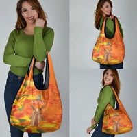 Personalized Netherlands Orange Tulip and Wildmill Grocery Bag