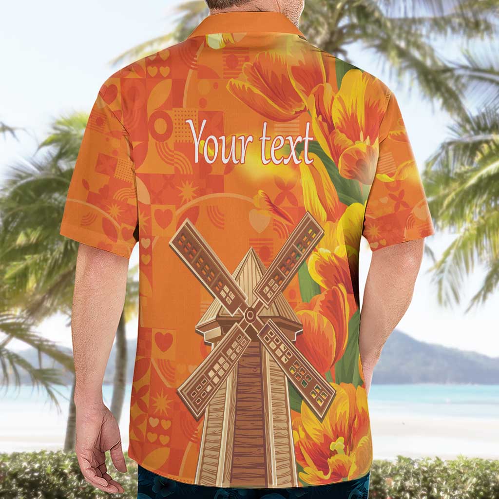 Personalized Netherlands Orange Tulip and Wildmill Hawaiian Shirt