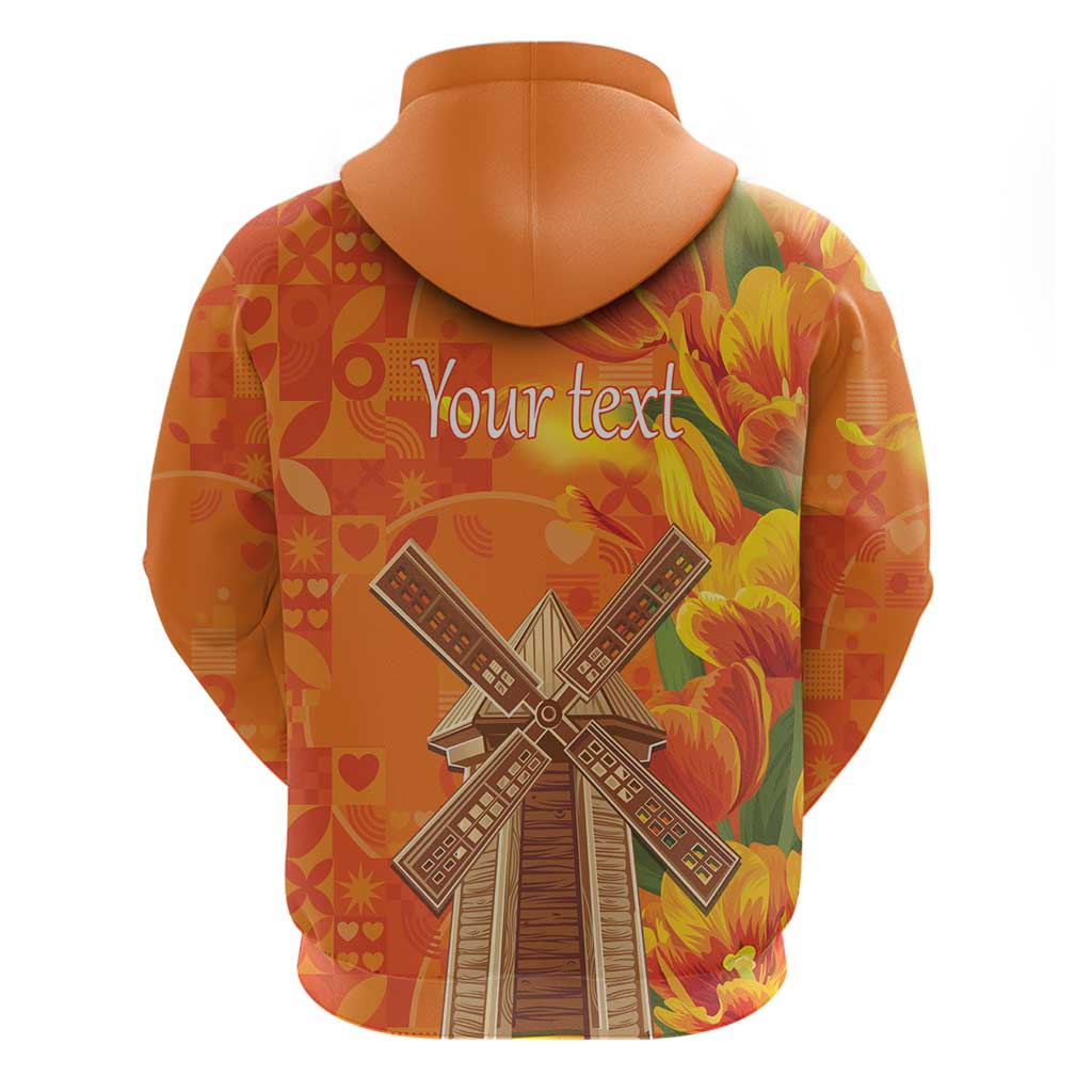 Personalized Netherlands Orange Tulip and Wildmill Hoodie