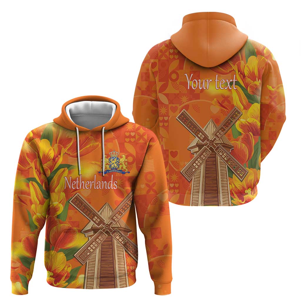 Personalized Netherlands Orange Tulip and Wildmill Hoodie