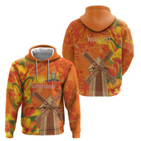 Personalized Netherlands Orange Tulip and Wildmill Hoodie