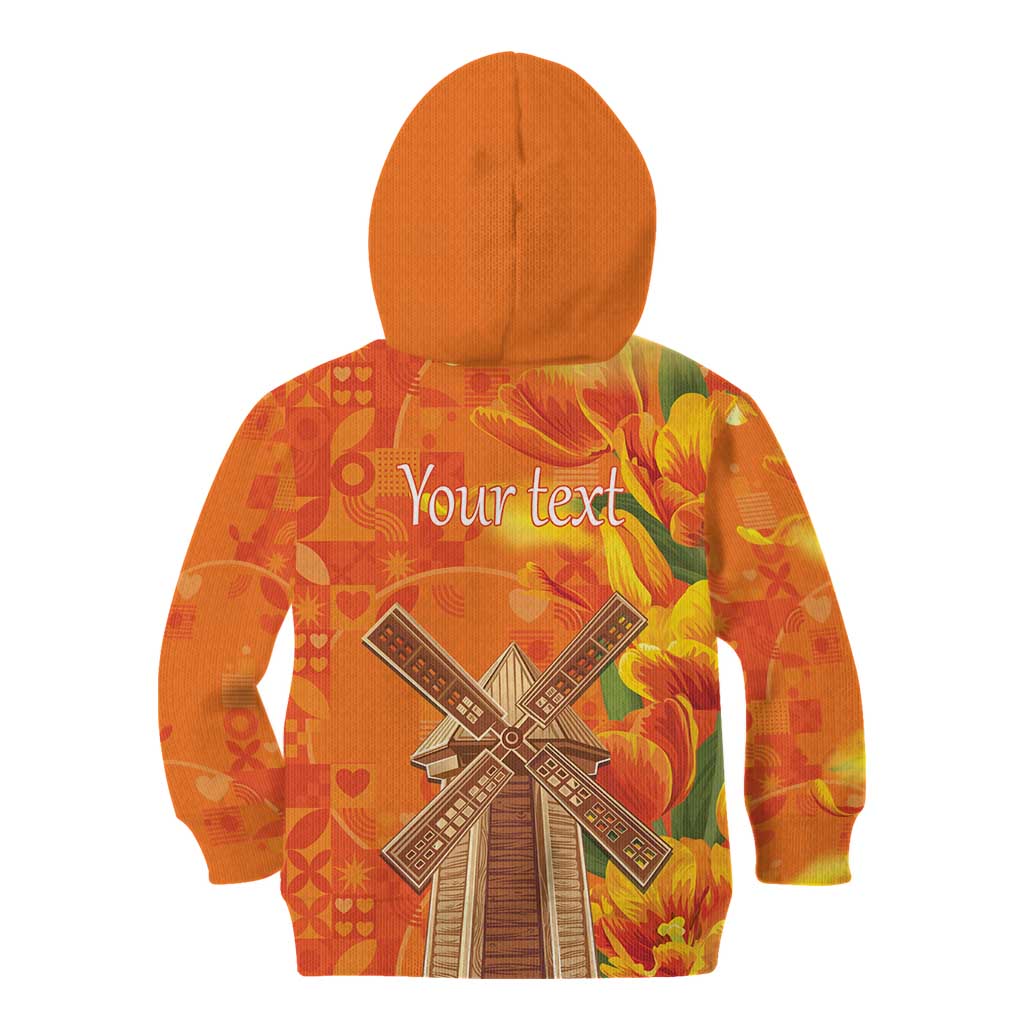 Personalized Netherlands Orange Tulip and Wildmill Kid Hoodie