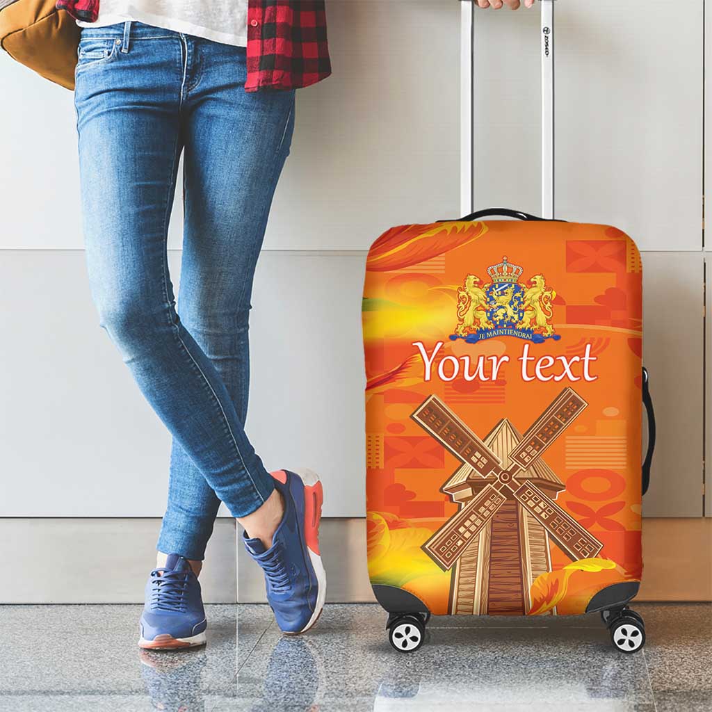 Personalized Netherlands Orange Tulip and Wildmill Luggage Cover