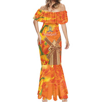 Personalized Netherlands Orange Tulip and Wildmill Mermaid Dress