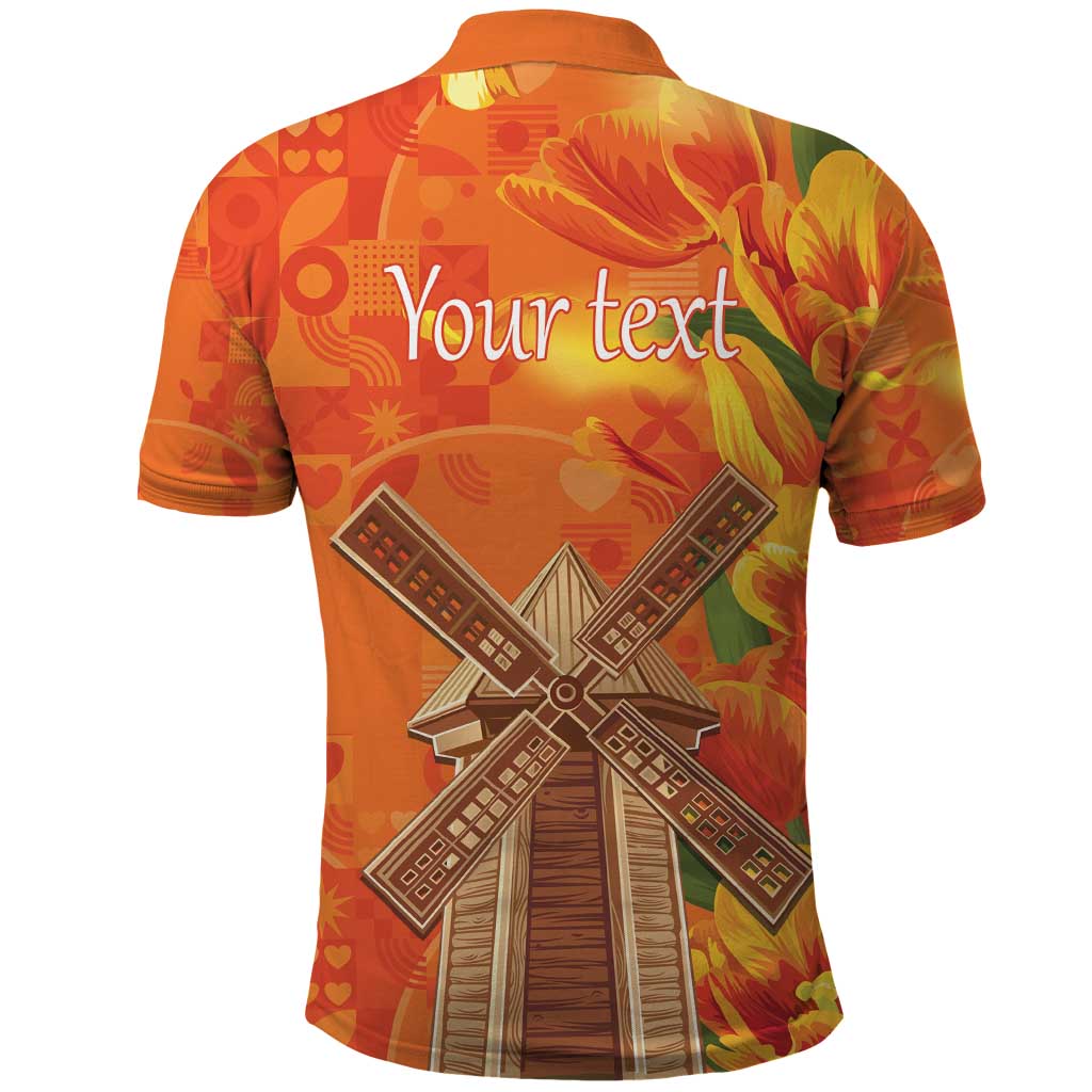 Personalized Netherlands Orange Tulip and Wildmill Polo Shirt