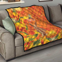 Personalized Netherlands Orange Tulip and Wildmill Quilt