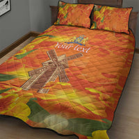 Personalized Netherlands Orange Tulip and Wildmill Quilt Bed Set