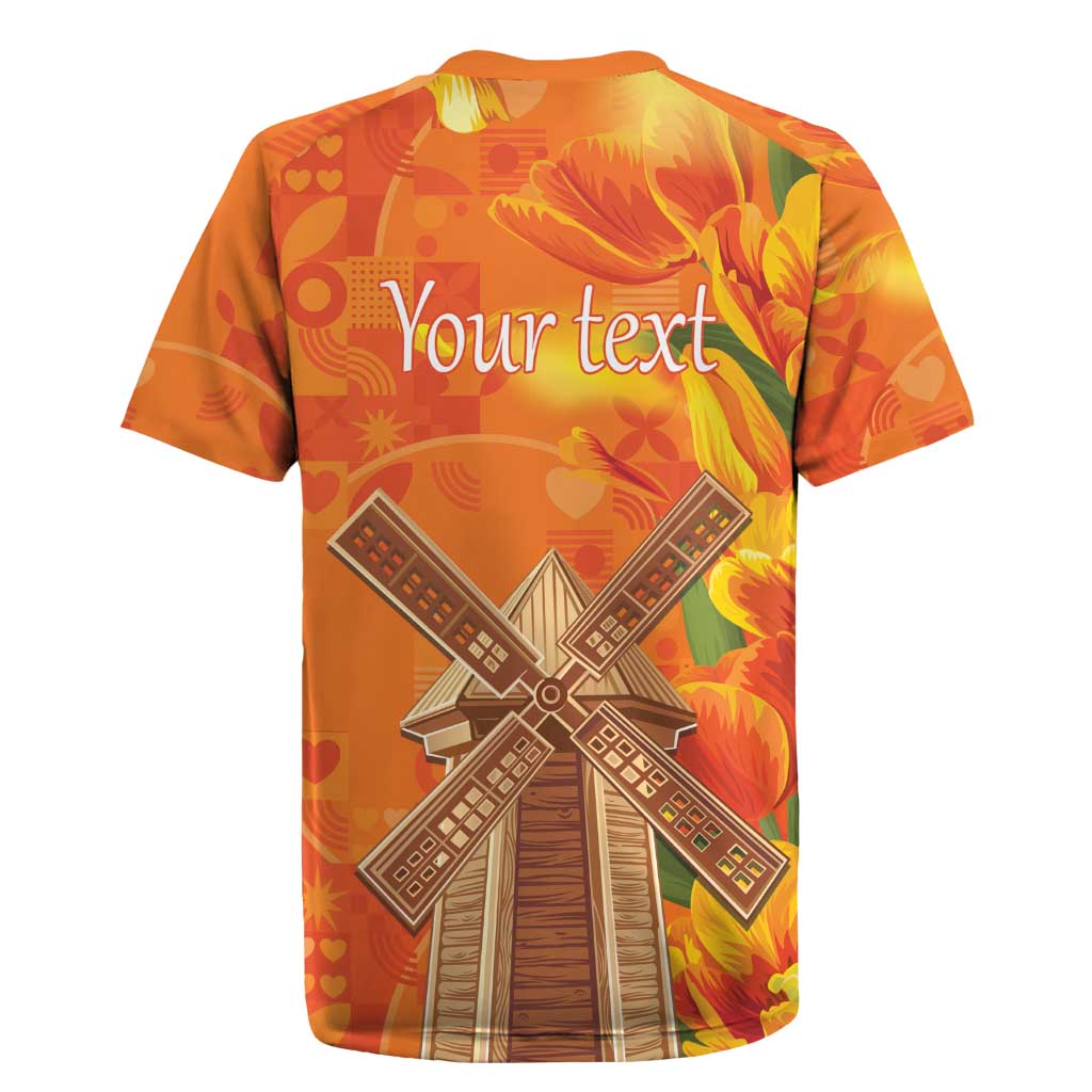 Personalized Netherlands Orange Tulip and Wildmill Rugby Jersey