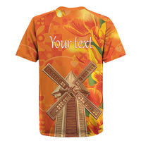 Personalized Netherlands Orange Tulip and Wildmill Rugby Jersey