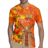 Personalized Netherlands Orange Tulip and Wildmill Rugby Jersey