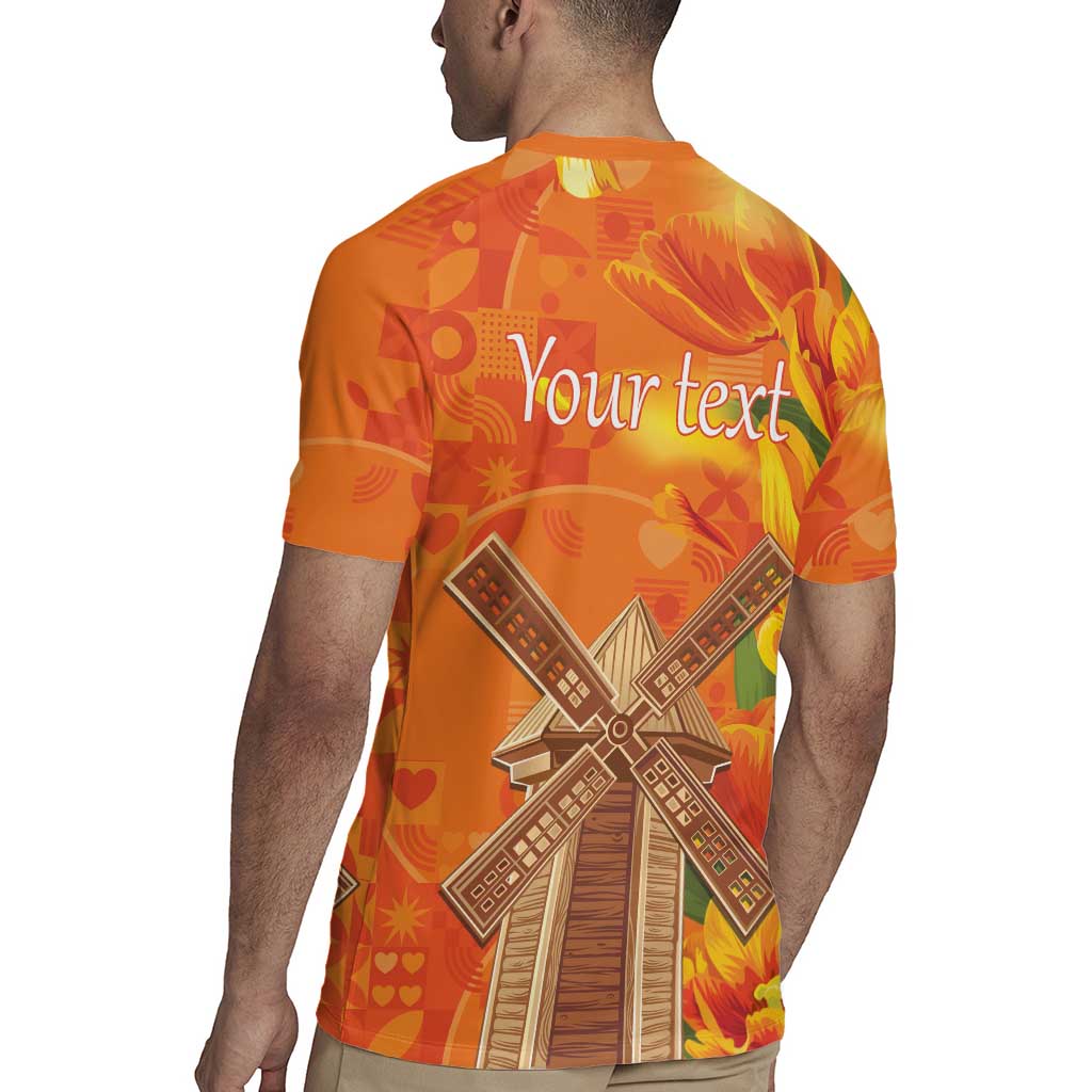 Personalized Netherlands Orange Tulip and Wildmill Rugby Jersey