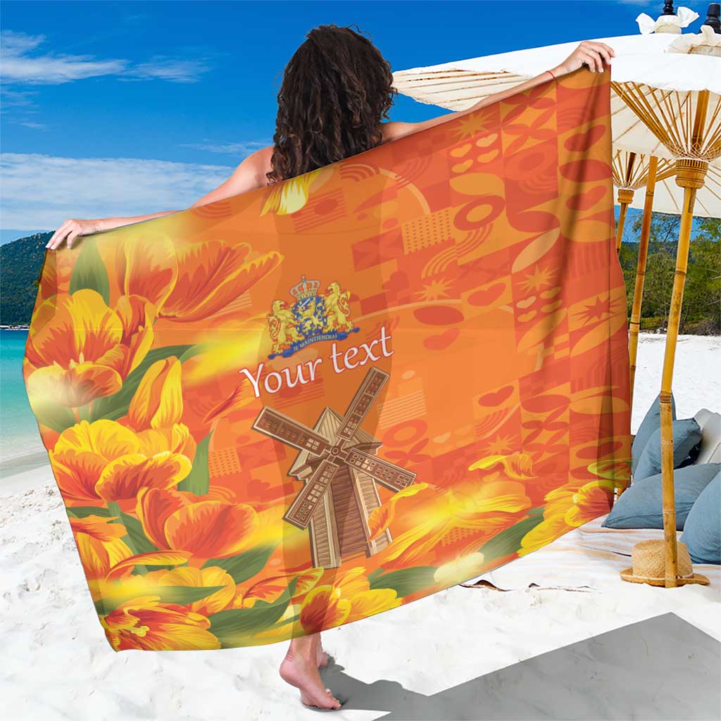 Personalized Netherlands Orange Tulip and Wildmill Sarong