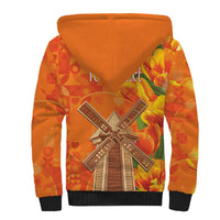 Personalized Netherlands Orange Tulip and Wildmill Sherpa Hoodie