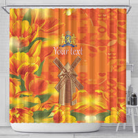 Personalized Netherlands Orange Tulip and Wildmill Shower Curtain