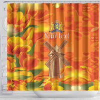 Personalized Netherlands Orange Tulip and Wildmill Shower Curtain