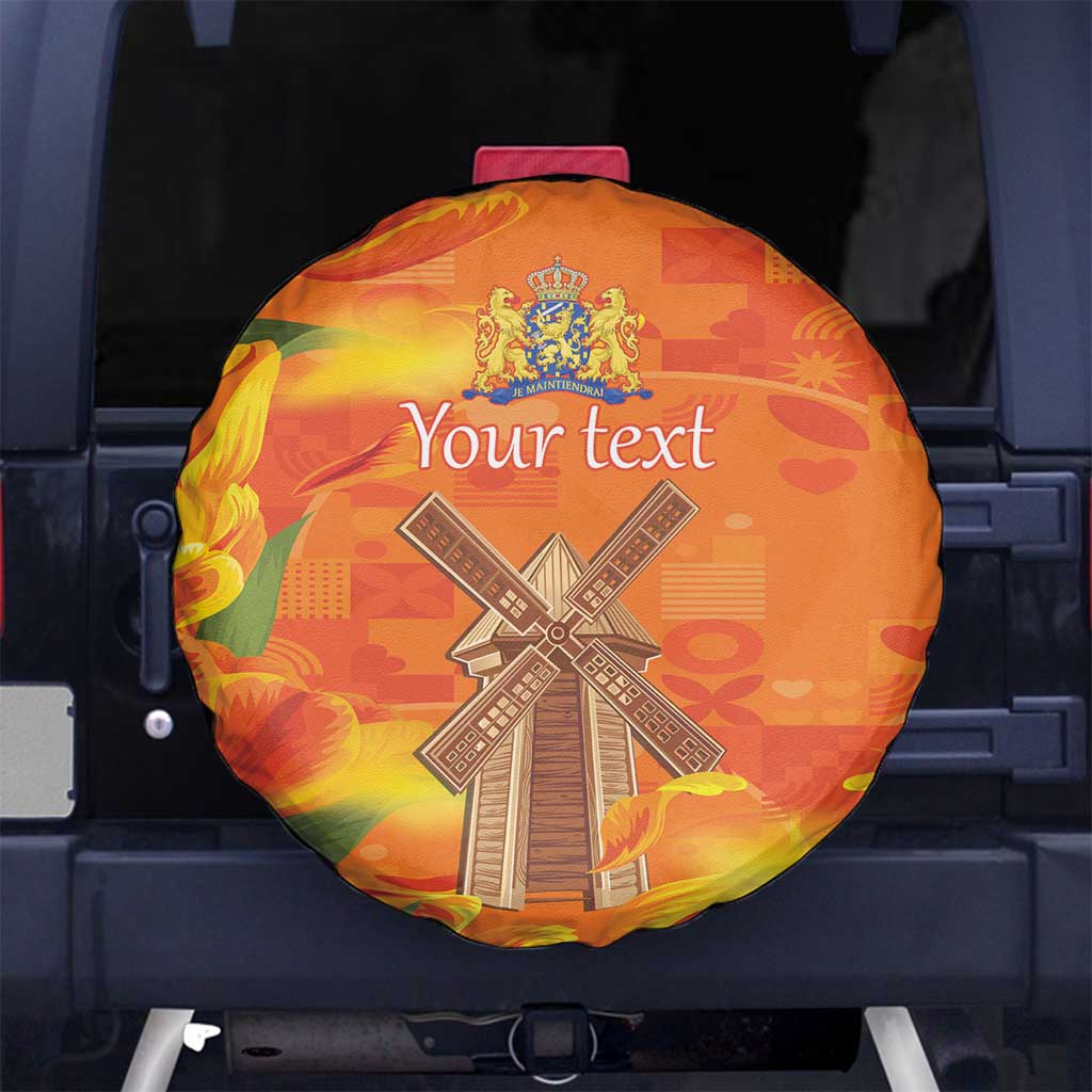 Personalized Netherlands Orange Tulip and Wildmill Spare Tire Cover