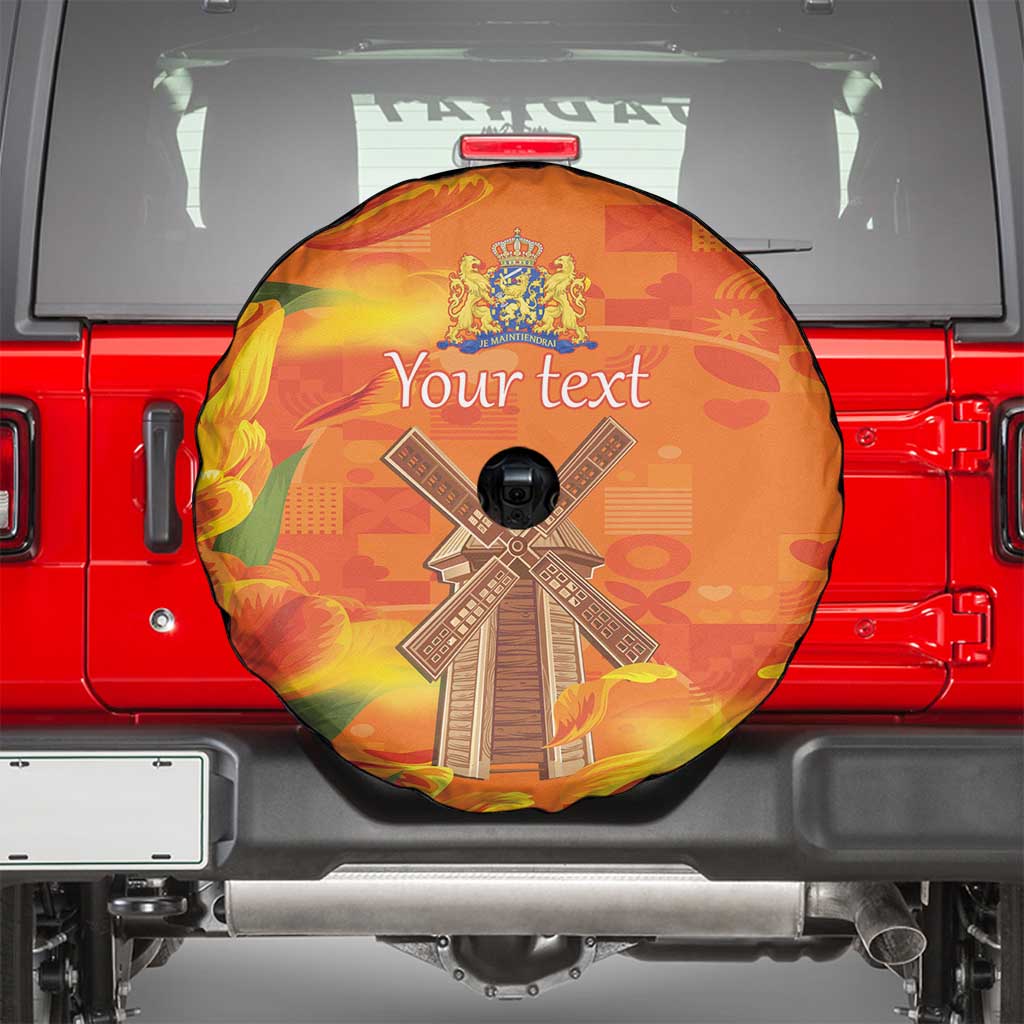 Personalized Netherlands Orange Tulip and Wildmill Spare Tire Cover