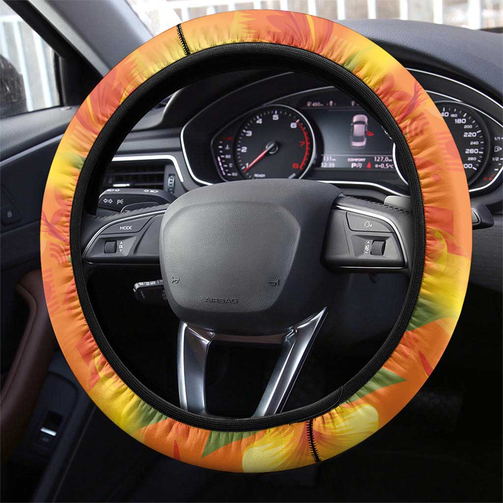 Netherlands Orange Tulip and Wildmill Steering Wheel Cover