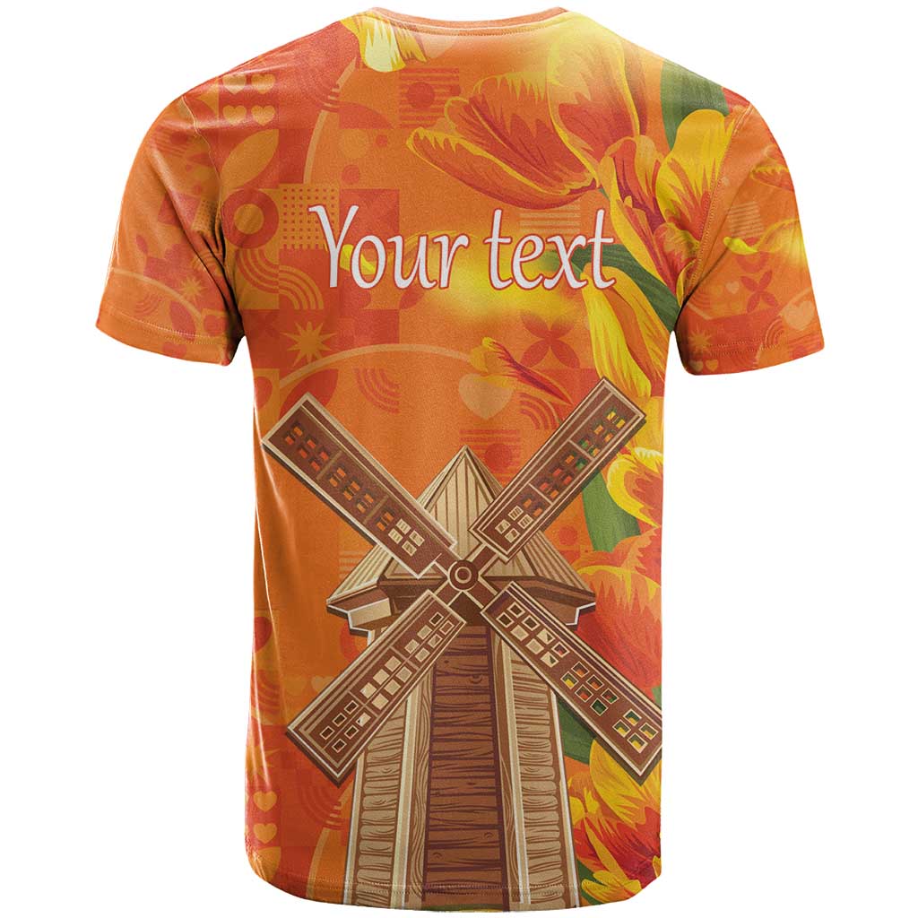 Personalized Netherlands Orange Tulip and Wildmill T Shirt