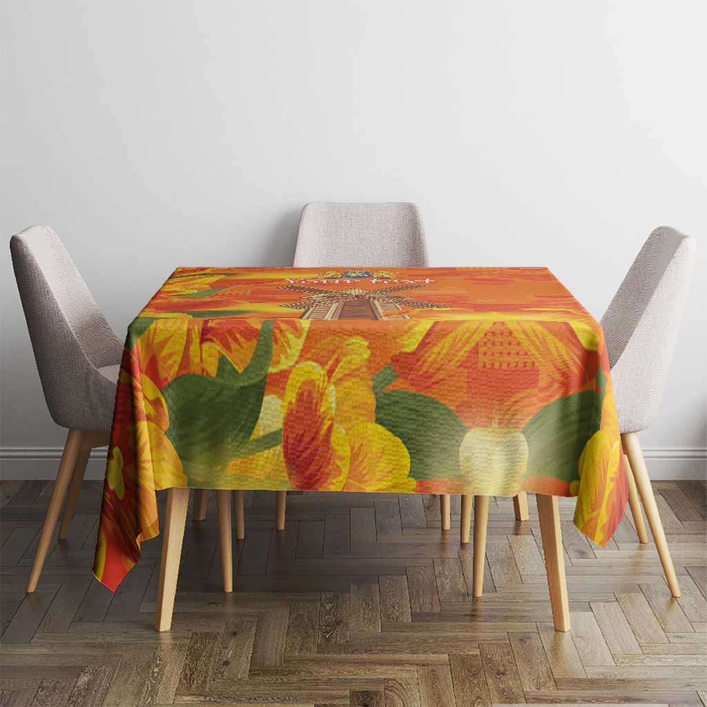 Personalized Netherlands Orange Tulip and Wildmill Tablecloth