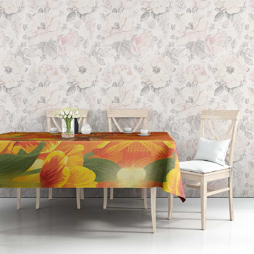 Personalized Netherlands Orange Tulip and Wildmill Tablecloth