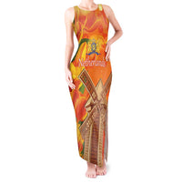 Personalized Netherlands Orange Tulip and Wildmill Tank Maxi Dress