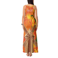 Personalized Netherlands Orange Tulip and Wildmill Tank Maxi Dress