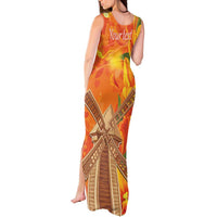 Personalized Netherlands Orange Tulip and Wildmill Tank Maxi Dress