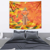 Personalized Netherlands Orange Tulip and Wildmill Tapestry