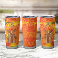 Personalized Netherlands Orange Tulip and Wildmill Tumbler Cup