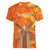 Personalized Netherlands Orange Tulip and Wildmill Women V-Neck T-Shirt