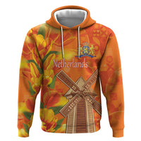 Personalized Netherlands Orange Tulip and Wildmill Zip Hoodie