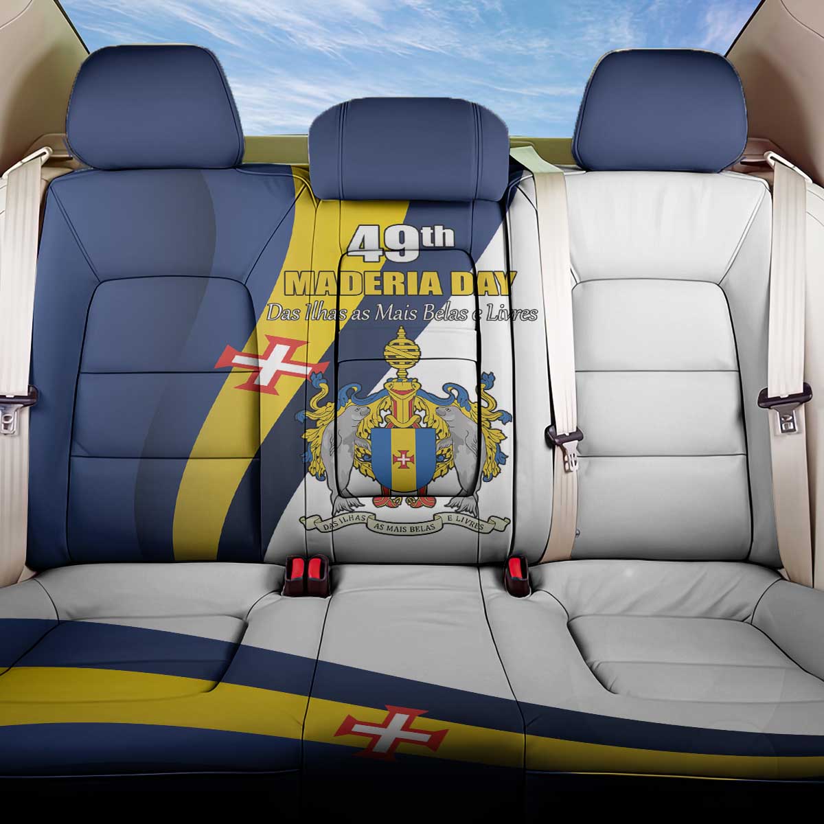 Portugal Maderia Day 1st July Back Car Seat Cover Das Ilhas as Mais Belas e Livres
