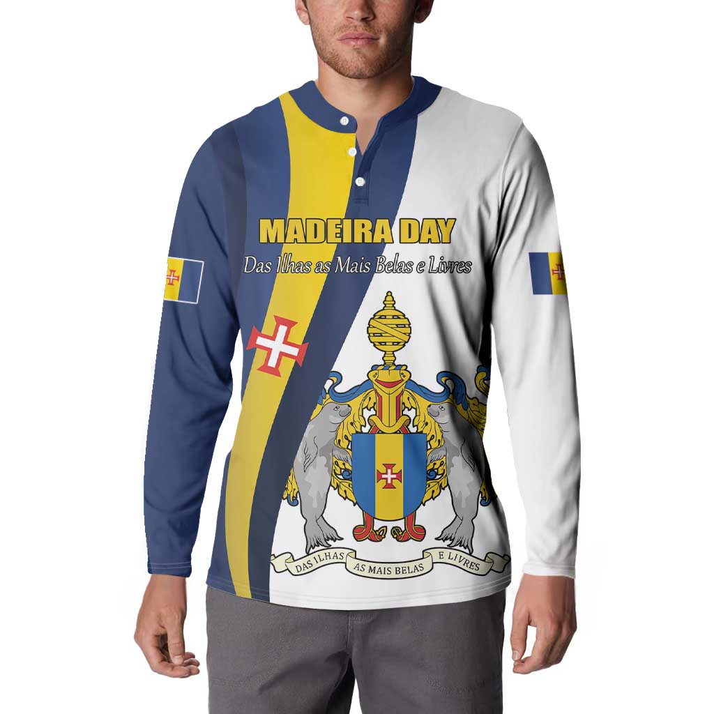 Portugal Madeira Day 1st July Button Sweatshirt Das Ilhas as Mais Belas e Livres LT17