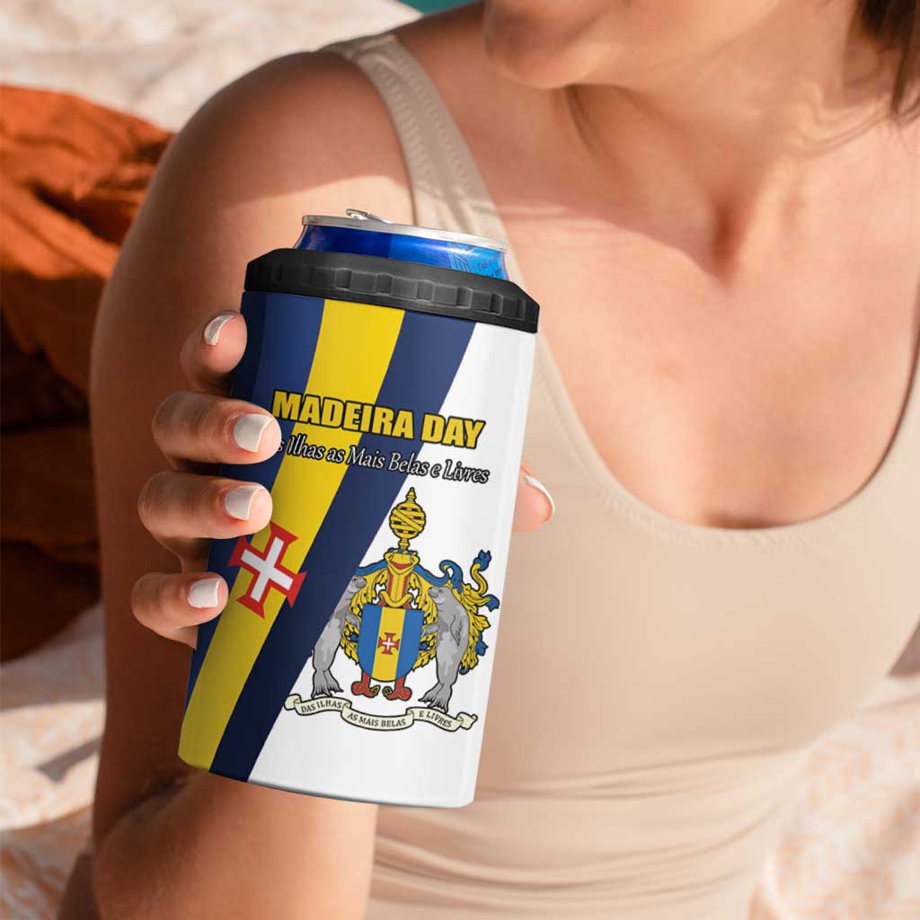 Portugal Madeira Day 1st July 4 in 1 Can Cooler Tumbler Das Ilhas as Mais Belas e Livres LT17