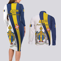 Portugal Madeira Day 1st July Couples Matching Long Sleeve Bodycon Dress and Long Sleeve Button Shirt Das Ilhas as Mais Belas e Livres LT17