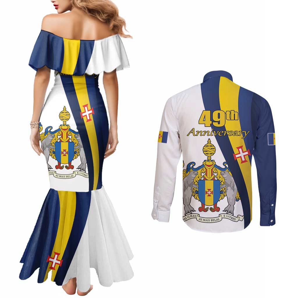 Portugal Madeira Day 1st July Couples Matching Mermaid Dress and Long Sleeve Button Shirt Das Ilhas as Mais Belas e Livres LT17