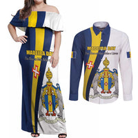 Portugal Madeira Day 1st July Couples Matching Off Shoulder Maxi Dress and Long Sleeve Button Shirt Das Ilhas as Mais Belas e Livres LT17